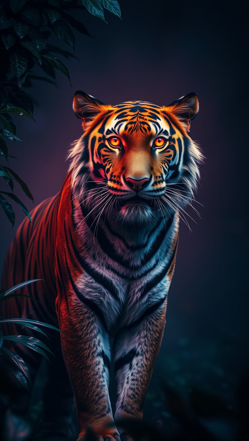 AI tiger phone wallpaper